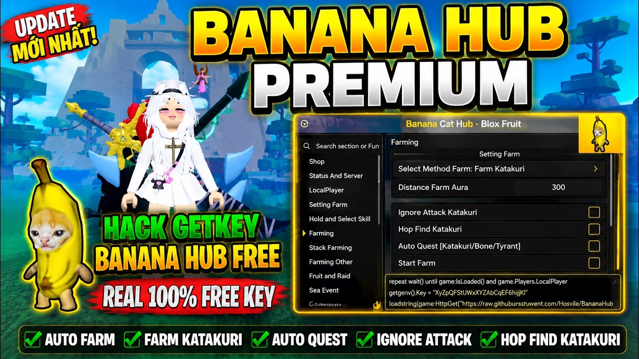 Как взломать Blox Fruits: Script Banana Hub Premium, реальный бесплатный ключ, 100% новейший, оче...