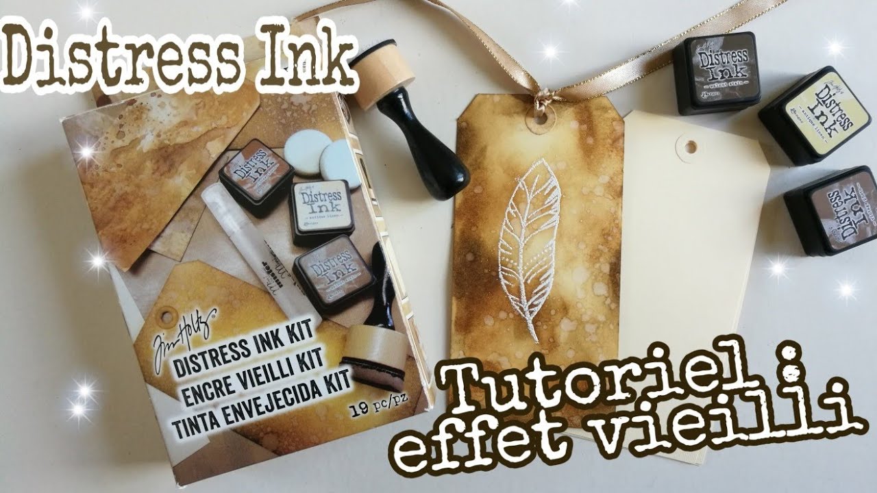 Tutoriel: Distress ink Ranger kit  encre vieilli [coloriage pour adultes, scrapbooking]