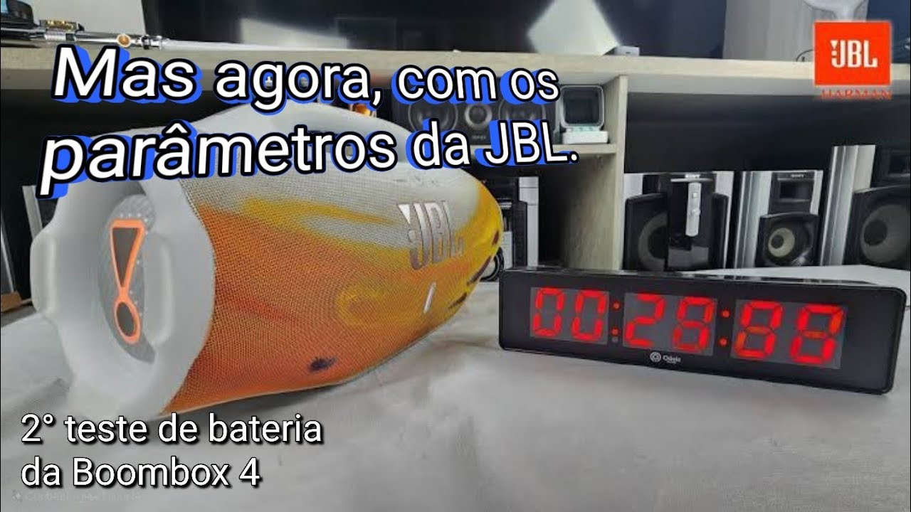 Segundo teste de bateria da Boombox 4 (agora com os parâmetros da JBL)