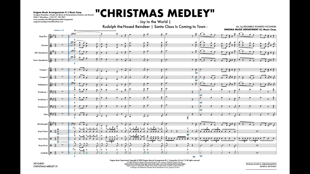 CHRISTMAS MEDLEY | Arreglo para Marching band.