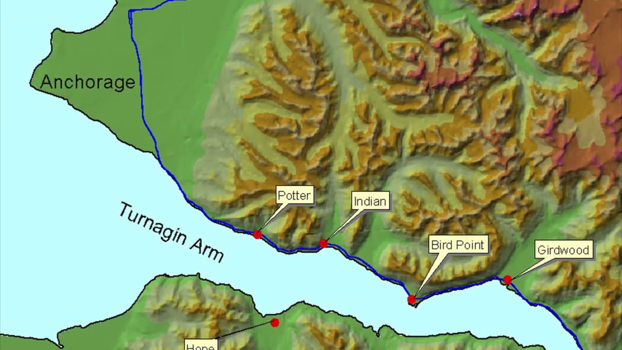 Bore Tide Overview- Turnagain Arm, Anchorage, Alaska