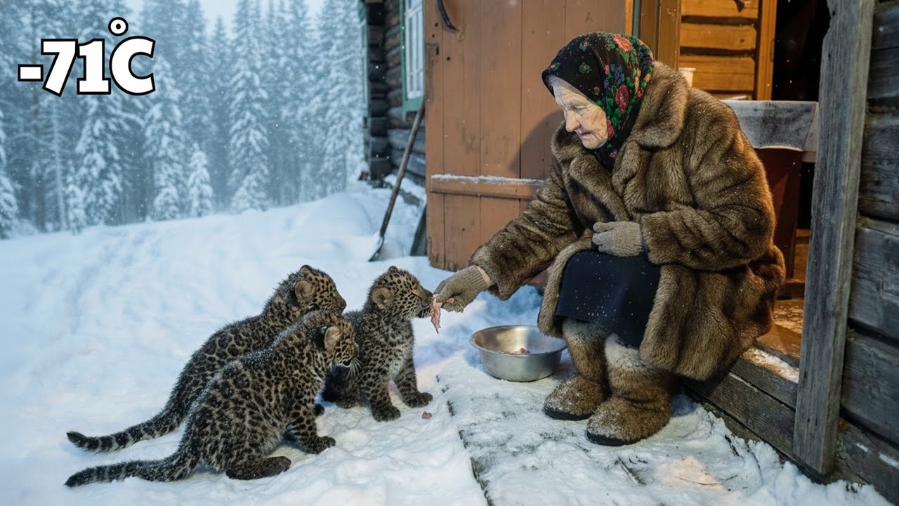 Surviving –71°C 73 Year Old Widow Feeds Starving Black Panthers in Siberia