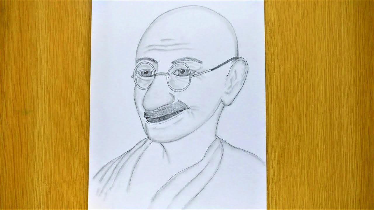 How to Draw Mahatma Gandhi Step By Step Very easy