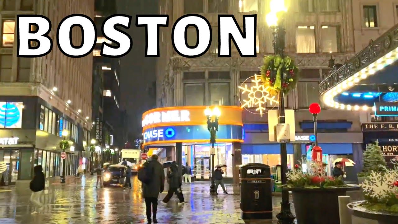 Boston LIVE Rain Walk Wednesday Evening (November 30, 2022)