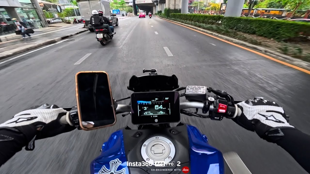 First ride with Insta360 ace pro 2 [Yamaha MT07]