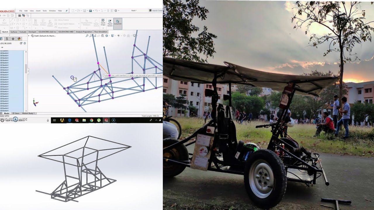 How to Design Chassis of a Solarcar using Solidworks by VCET SOLECTHON | Tadpole Design |
