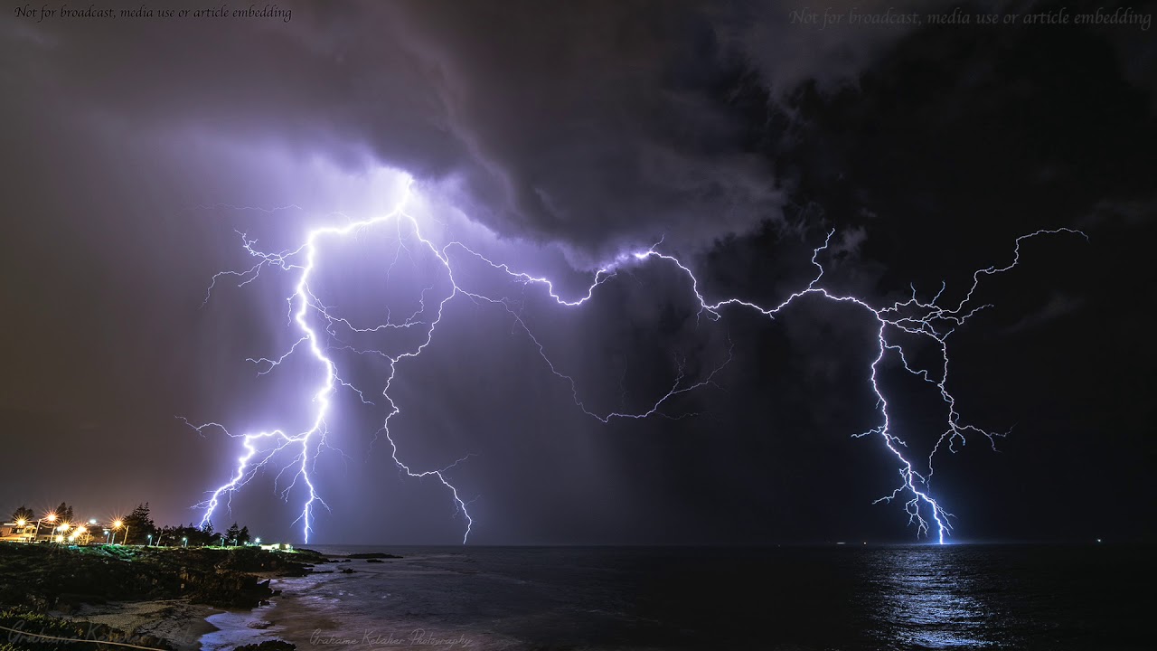 Trigg Beach Lightning, Perth, WA, Australia on the 12/11/2017 @ 1000FPS