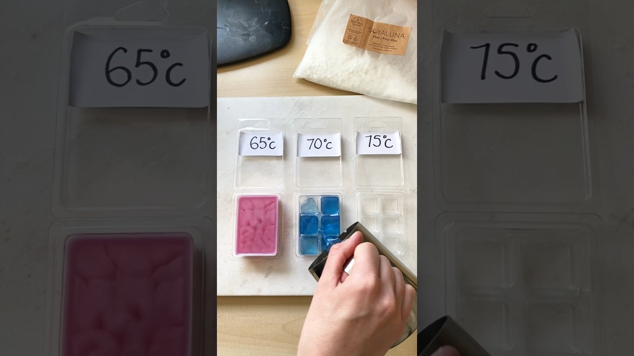 Testing SoyaLuna Pillar Wax Pouring Temperatures #soyalunawax #waxmeltmaking #wax #waxtest #smooth