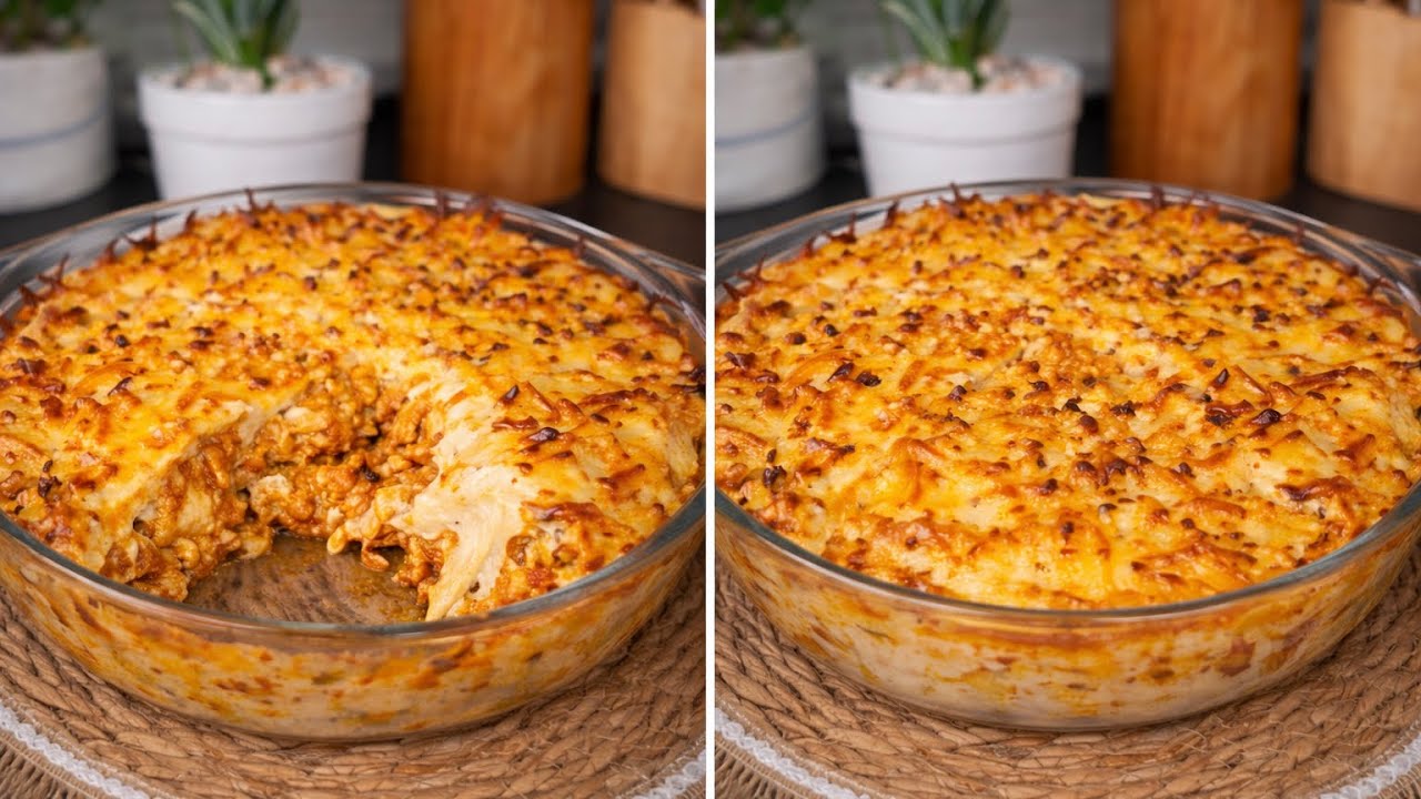 غراتان الدجاج والبطاطا مع صوص بيشاميل تجي بزاف بنينة 😍😍