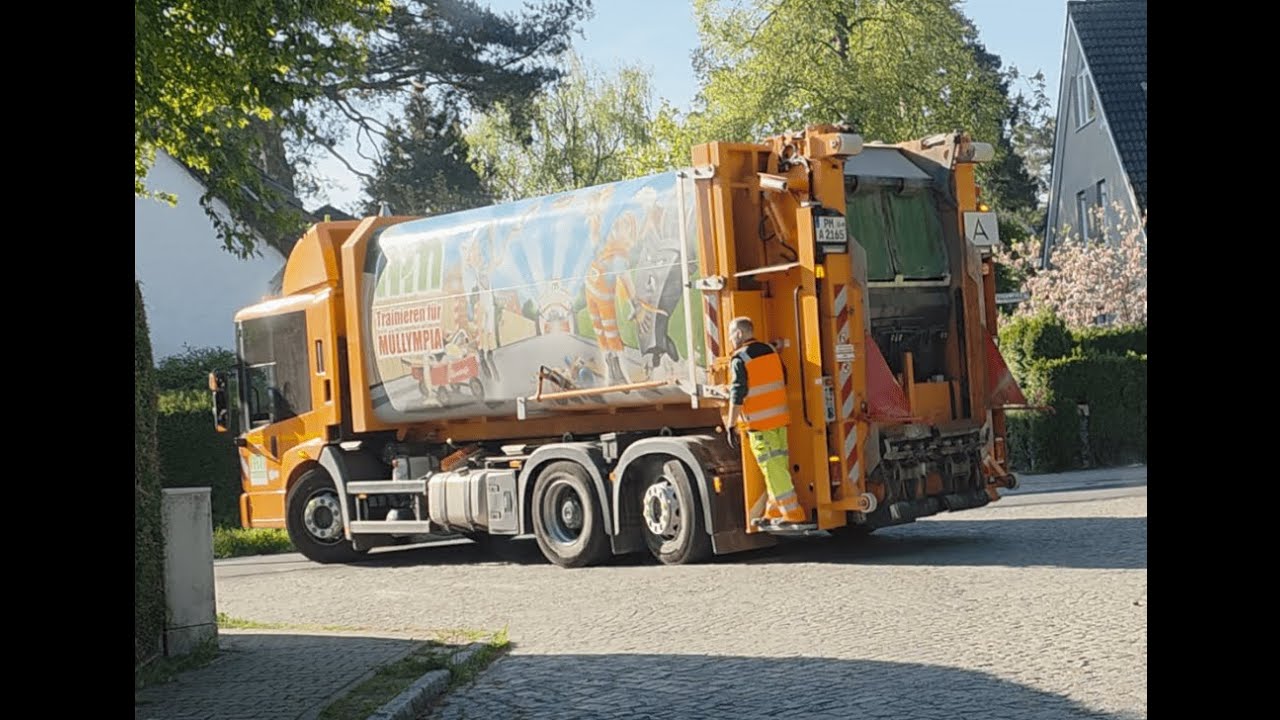Garbage Truck in Germany #11 Haller Lotos collecting Yard and Organic Waste