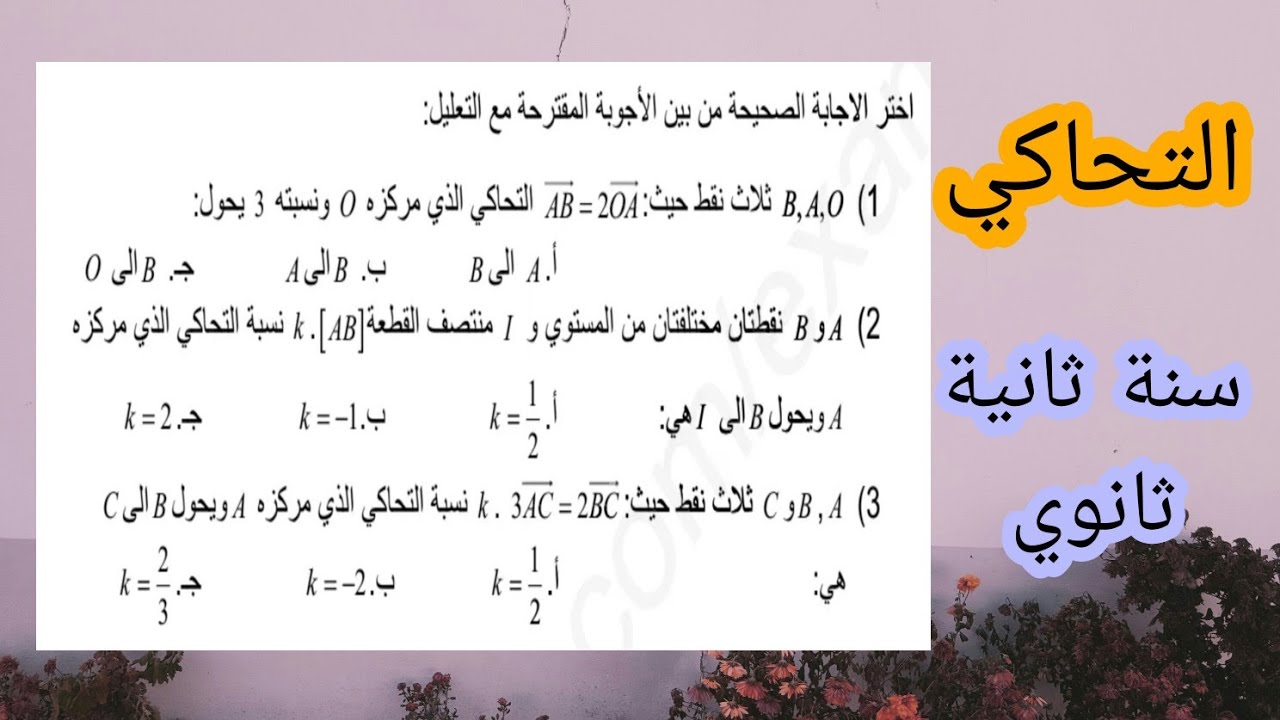 تمرين رقم |التحاكي| سنة ثانية ثانوي