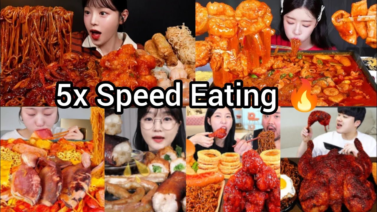 5x Speed korean mukbang | BEST FOOD COMPILATION | ASMR MUKBANG | Satisfying Eating Sound 🥵😱🔥