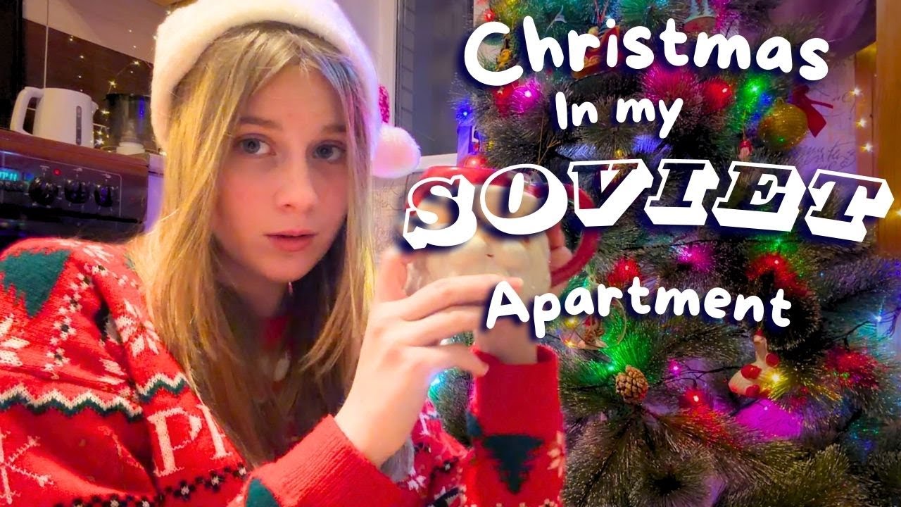 Two russian girls decorate a Soviet appartment for the new year