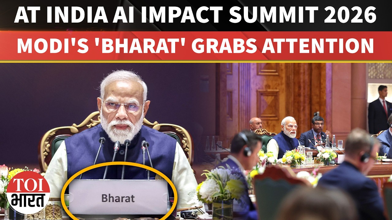PM Modi&rsquo;s Bharat Nameplate Sparks Buzz, Grabs Global Attention At AI Impact Summit 2026