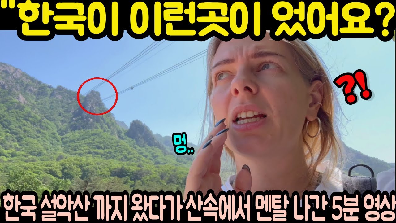 한국 설악산 까지 왔다가 산속에서 멘탈 나간 5분 영상
