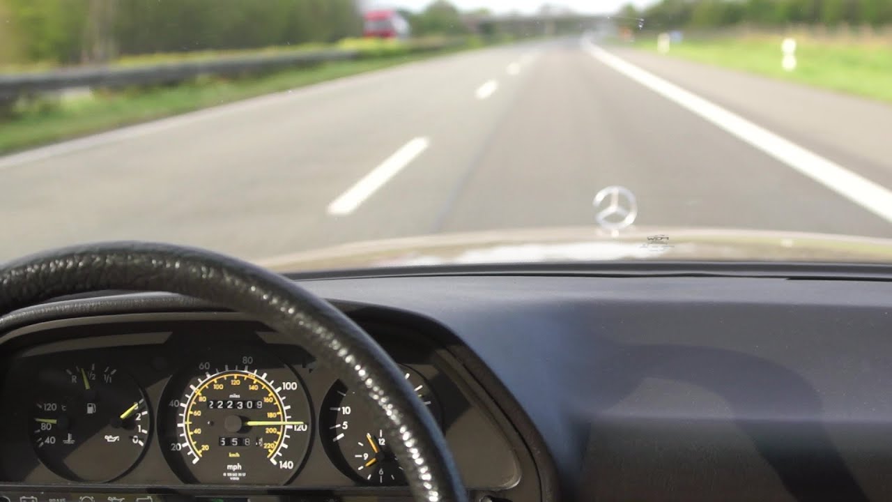 1987 Mercedes-Benz 300 SDL TURBO - W126 - OM603A-Turbodiesel - another boring Vmax AUTOBAHN run