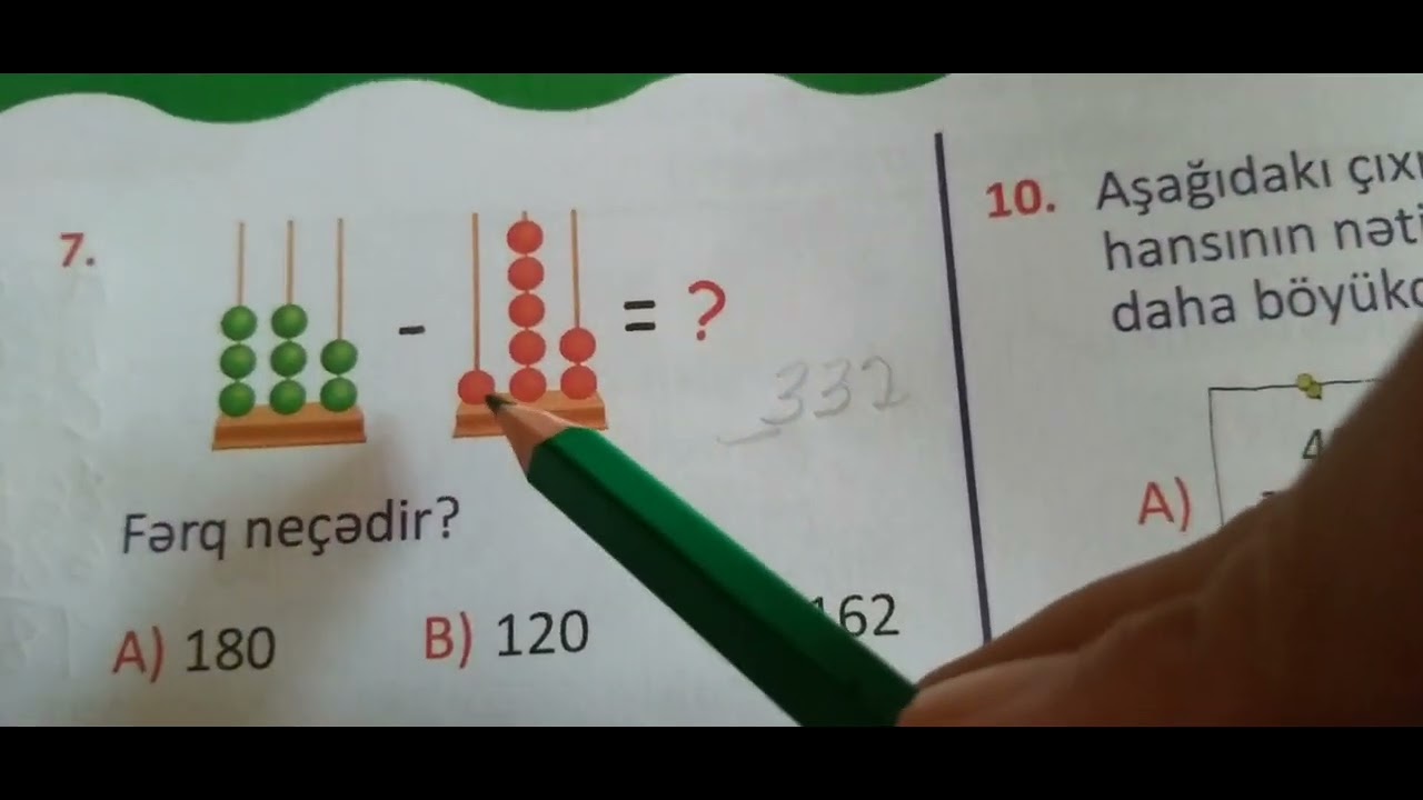 3-cü sinif test nömrə-16 səh.35-36 Riyaziyyat fənni.Çinar yayımları Yarpaq testi