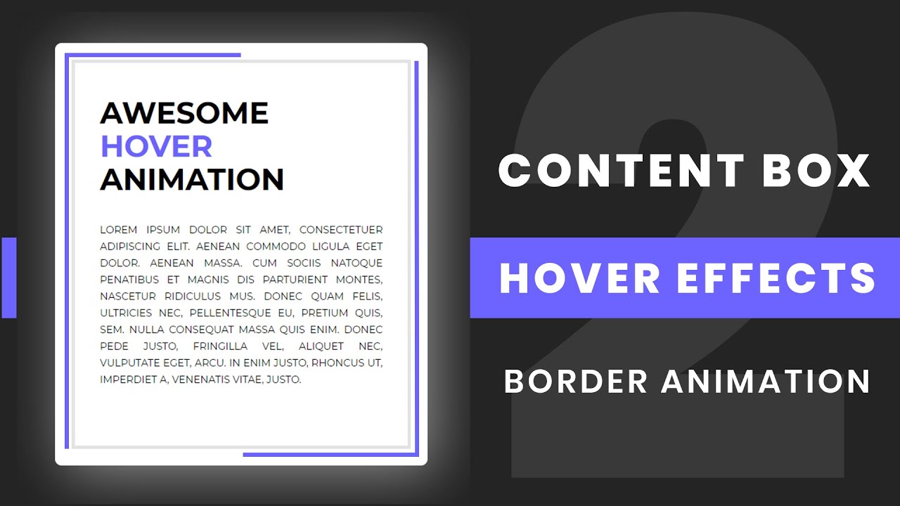 Content Box Hover Effects HTML5 | CSS3 | Border Animation On Hover Effects | Code4education 2020