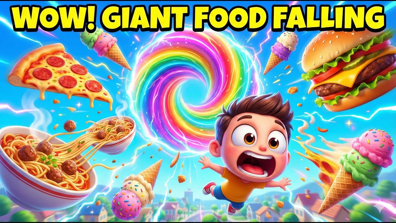 OMG! It’s Raining Food 😲🍝 | Rhymes for kids | ToraTora Cartoon |#kidssong #kidscartoon #youtubekids