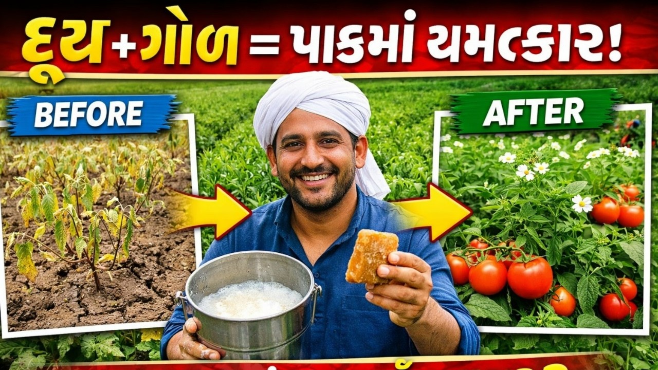 દૂધ અને ગોળ સ્પ્રે | Milk +Jaggery |પાકમાં વધુ ફૂલ અને ઉત્પાદન #MilkSpray #JaggerySpray #MilkJaggery