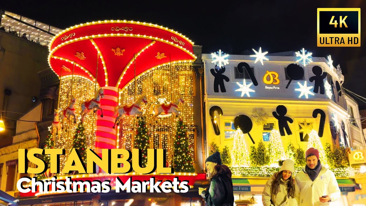 Istanbul Christmas Market 2024 | Festive Cheer at Kadikoy Markets & Restaurants | Night Walk