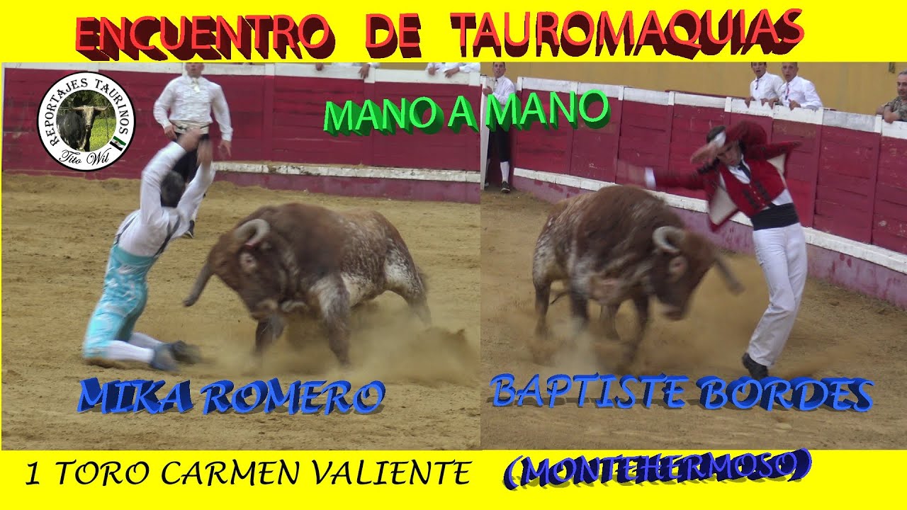 MANO A MANO ENTRE MIKA ROMERO Y BAPTISTE BORDES EN ENCUENTRO DE TAUROMAQUIAS DE MONTEHERMOSO 2022 4K