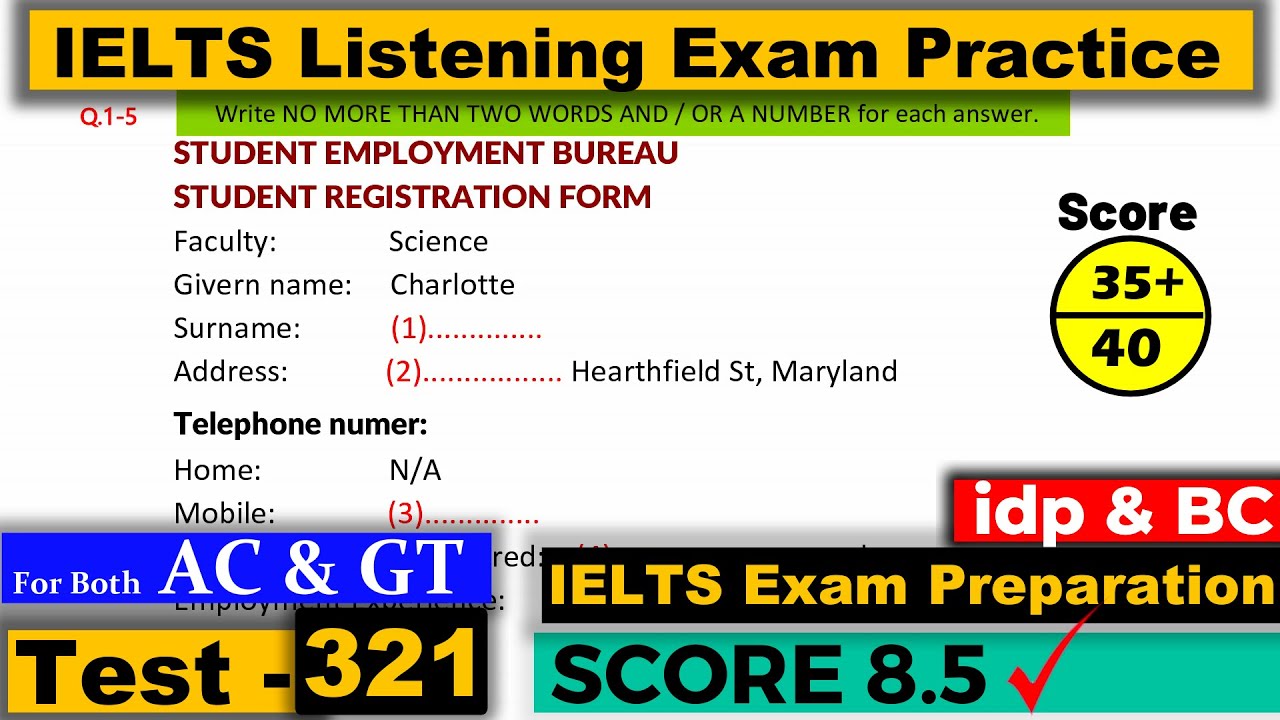 IELTS Listening Practice Test 2026 with Answers [Real Exam - 321 ]