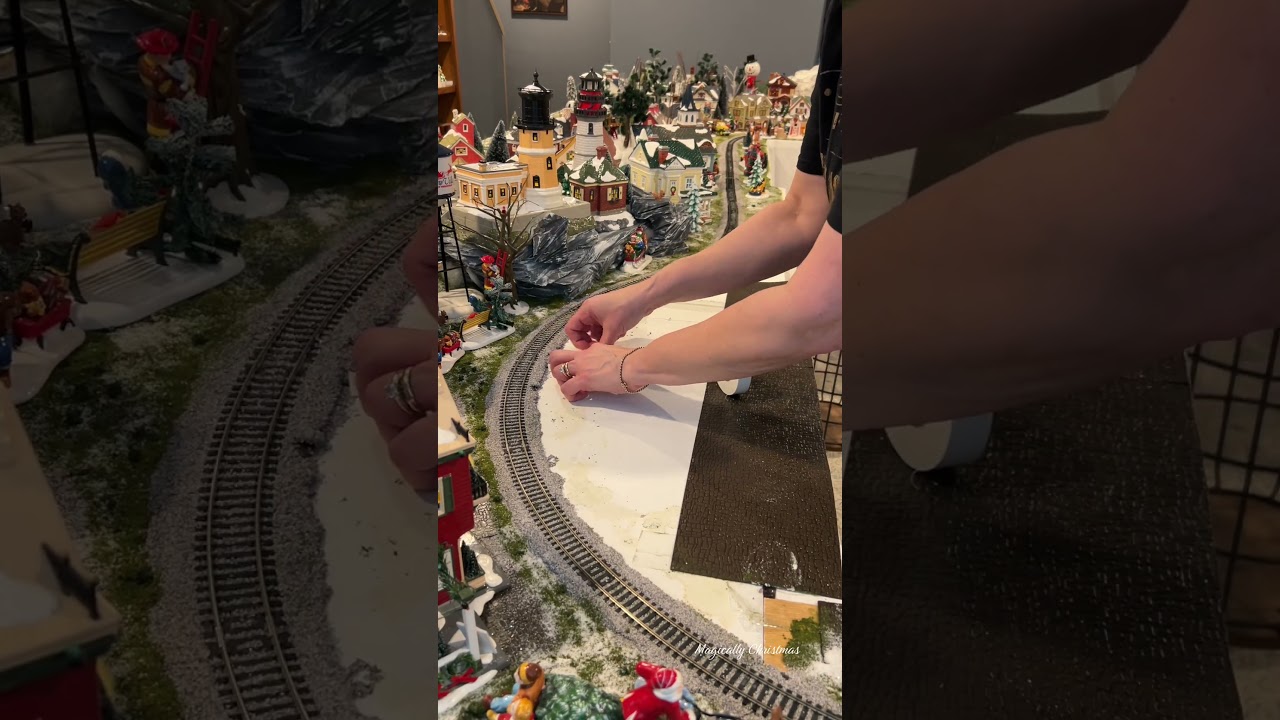 Creative Way To Hide Cords In A Christmas Village