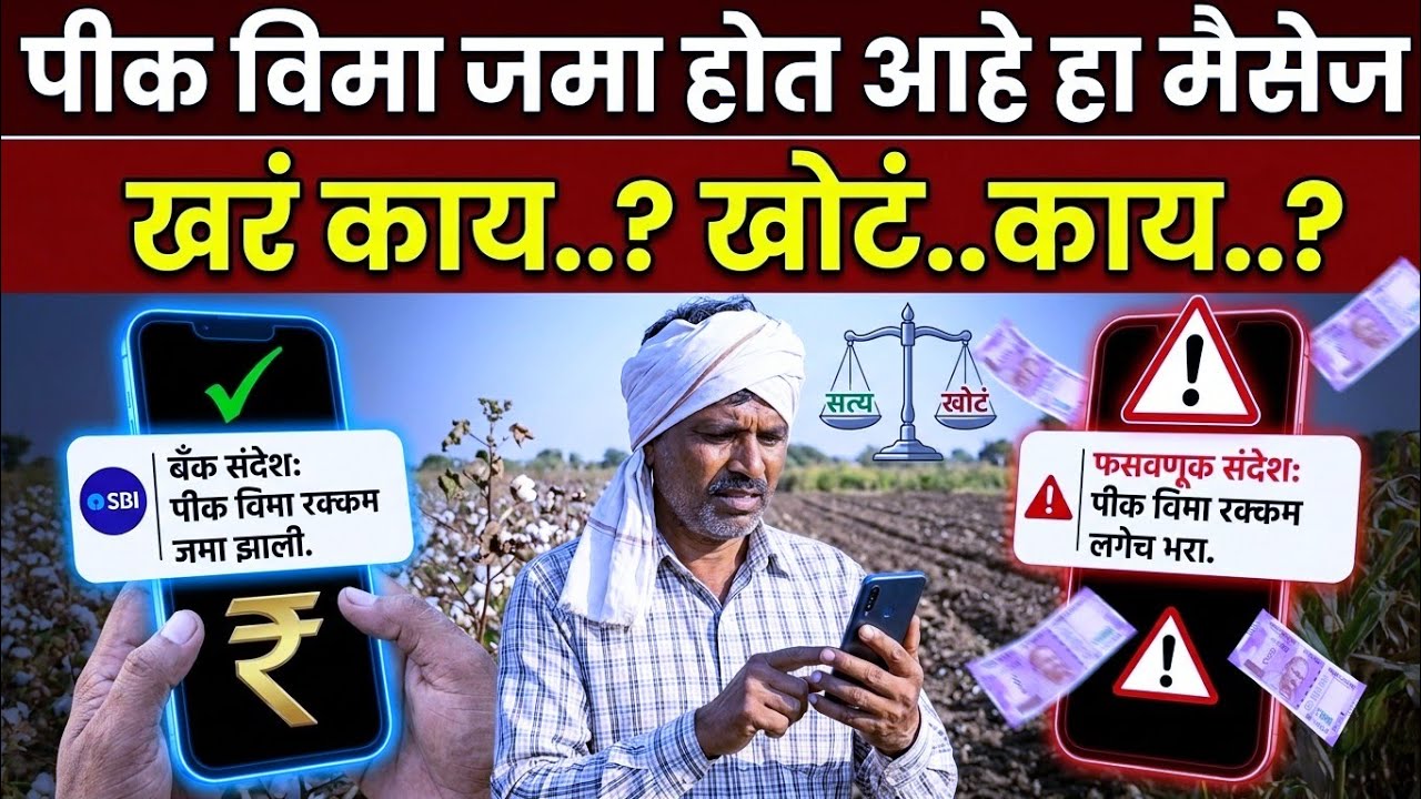 पीक विमा -पि एम किसान -नमो शेतकरी महासन्मान योजना अपडेट.Pik vima-Pm Kisan-Namo Shetkari Yojna Update
