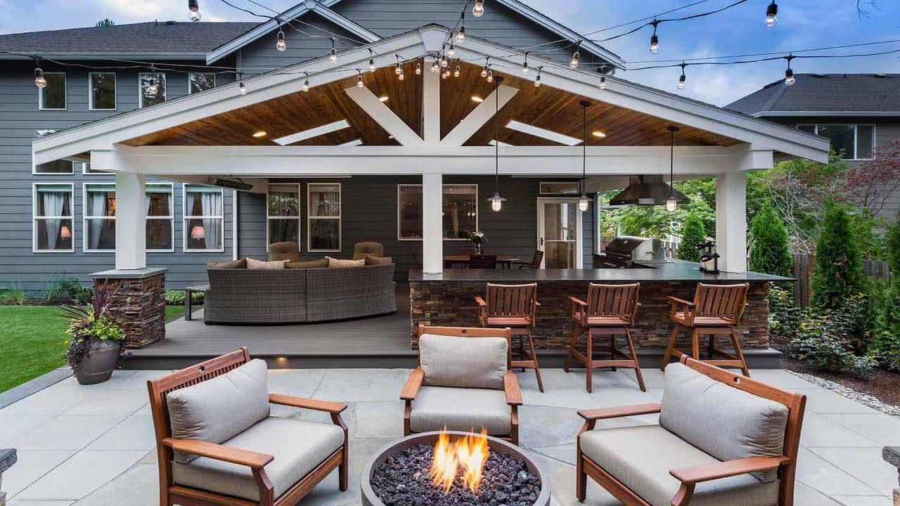 COVERED PATIO OUTDOOR LIVING SPACE DESIGN IDEAS | BEST BACKYARD PATIO LIVING AREA DECOR INSPIRATION