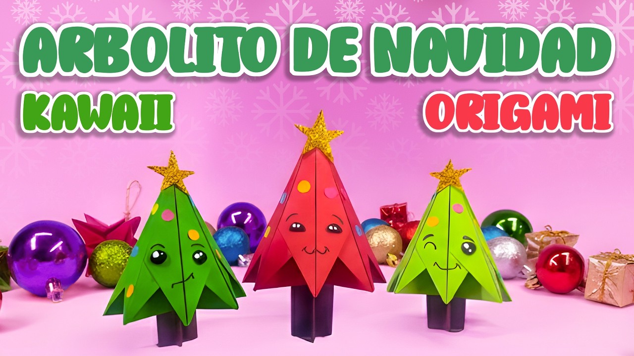Cómo hacer un arbolito de Navidad con papel | Origami Kawaii fácil