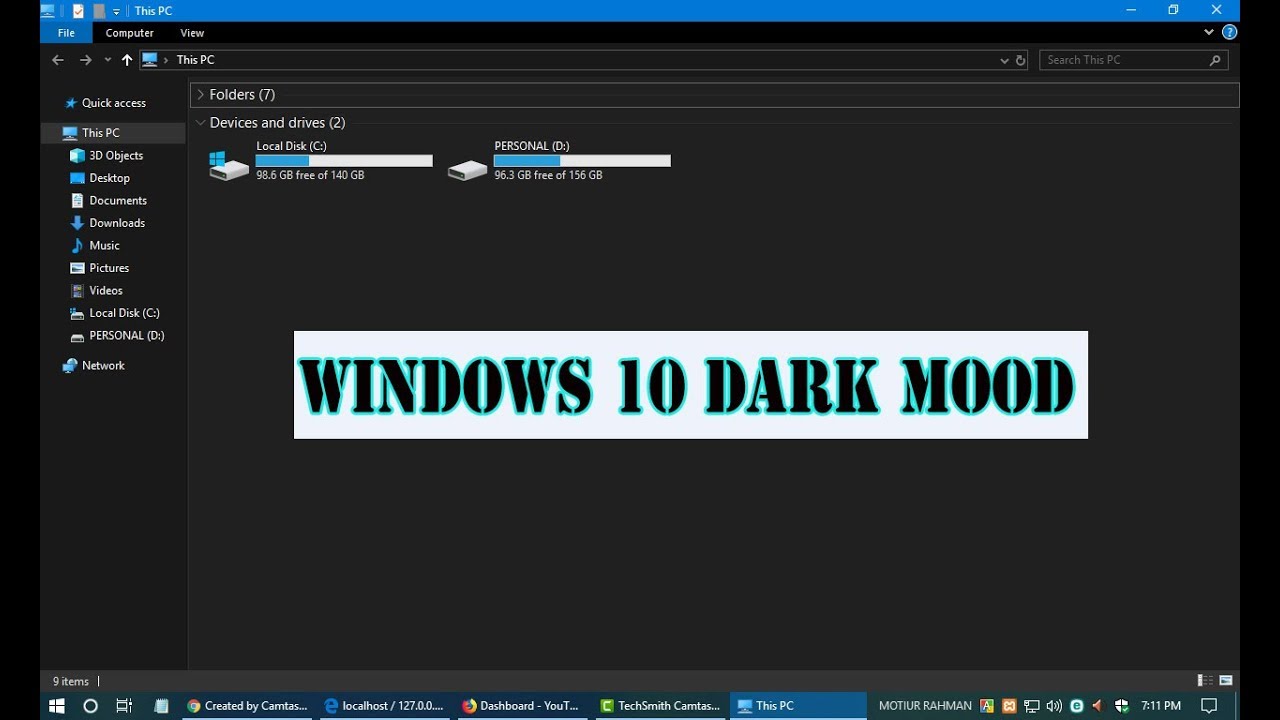 How to active window 10 Dark Mood