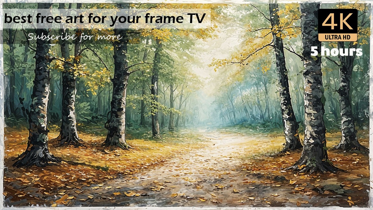 Serene Forest Path – 4K Frame TV Art | Relaxing Ambience for Home