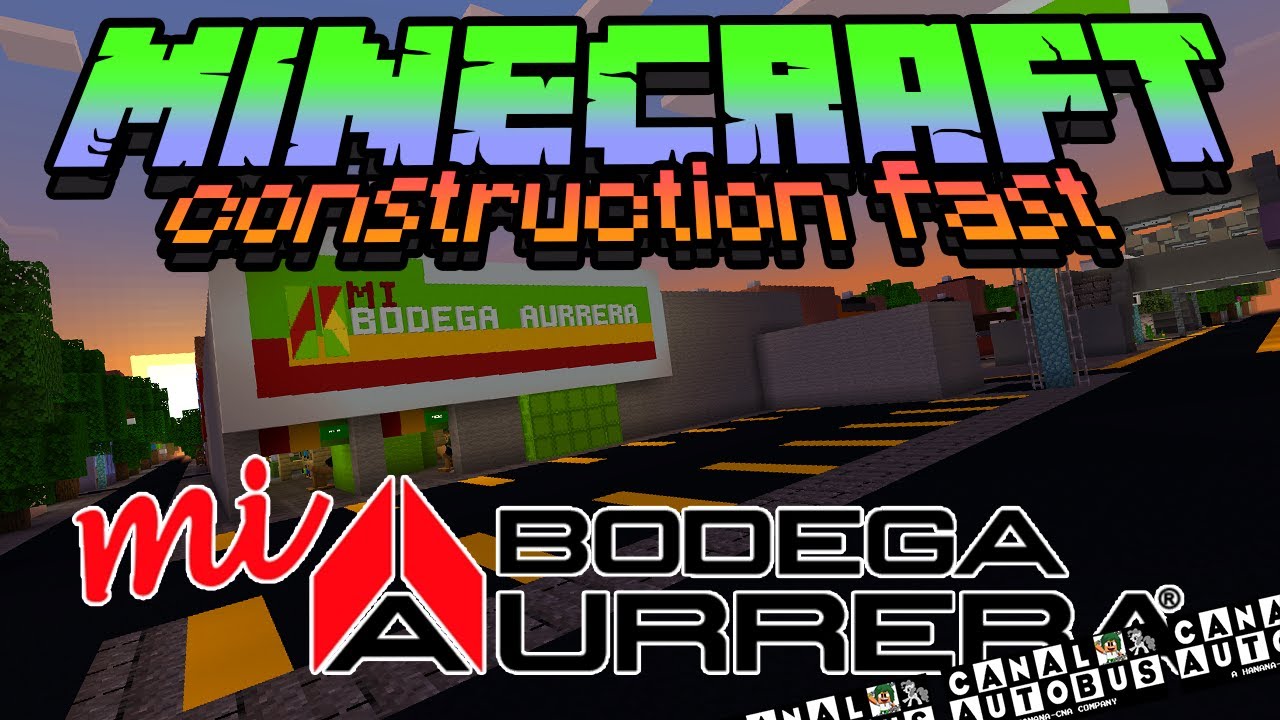 COMO HACER UN BODEGA AURRERA EN MINECRAFT - MINECRAFT MAPA CDMX CONSTRUCTION FAST XD - Akexx