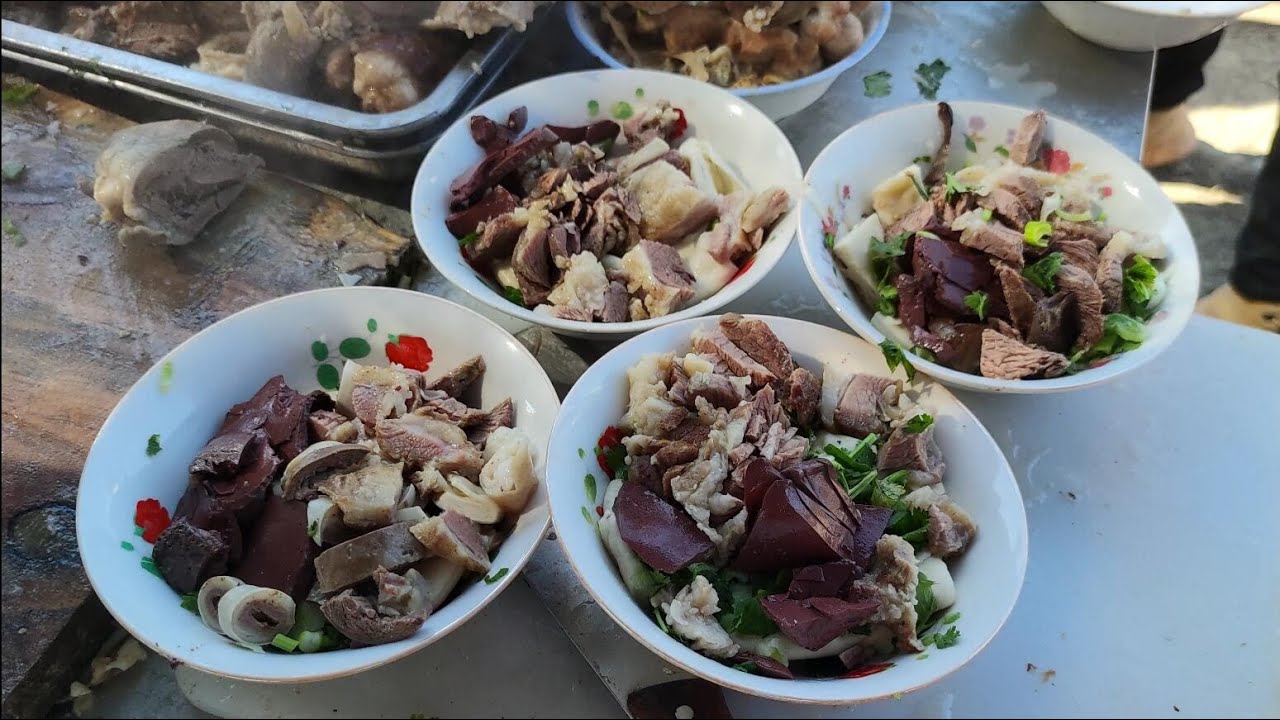 惊人的切肉技巧，中国大集美食-全羊汤，羊肉称重，免费送饼，无限加汤