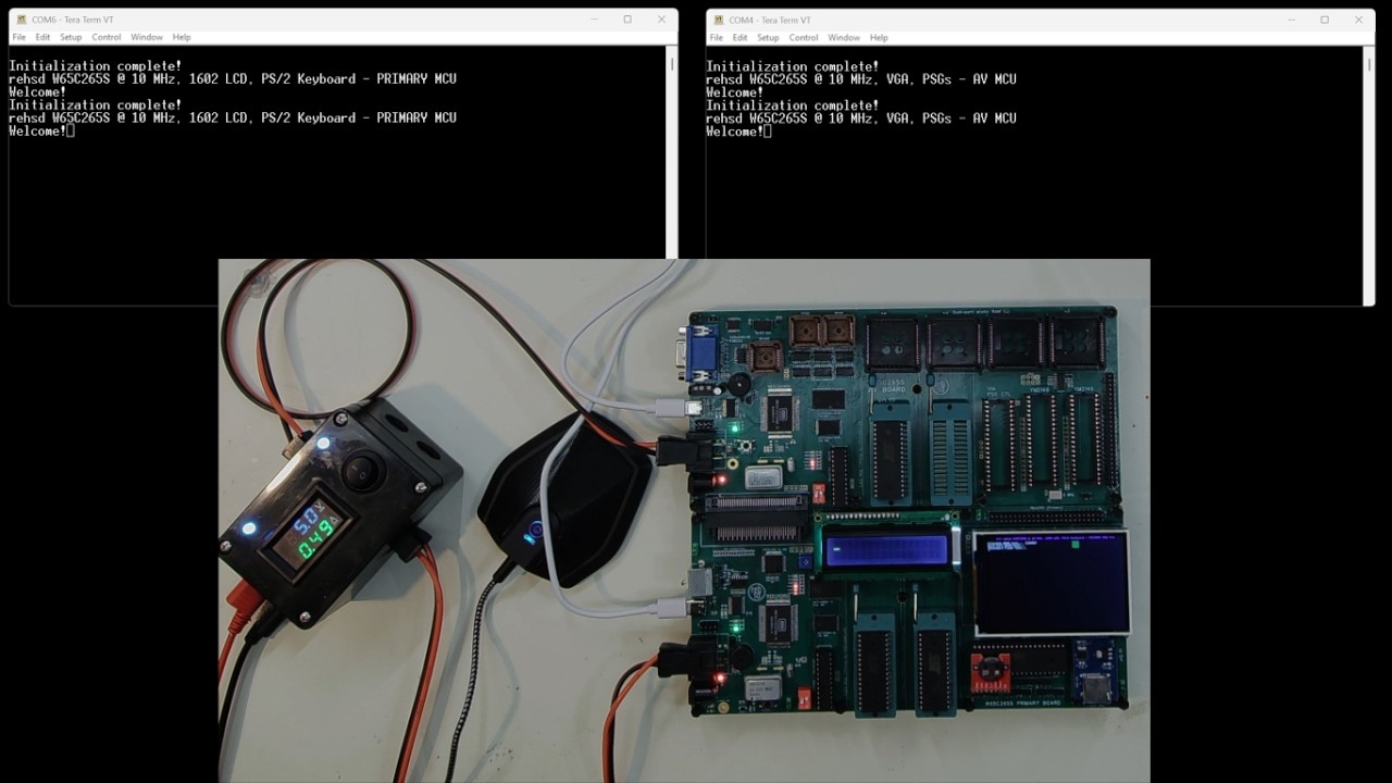 W65C265S: 'Secondary (AV)' Board Running!