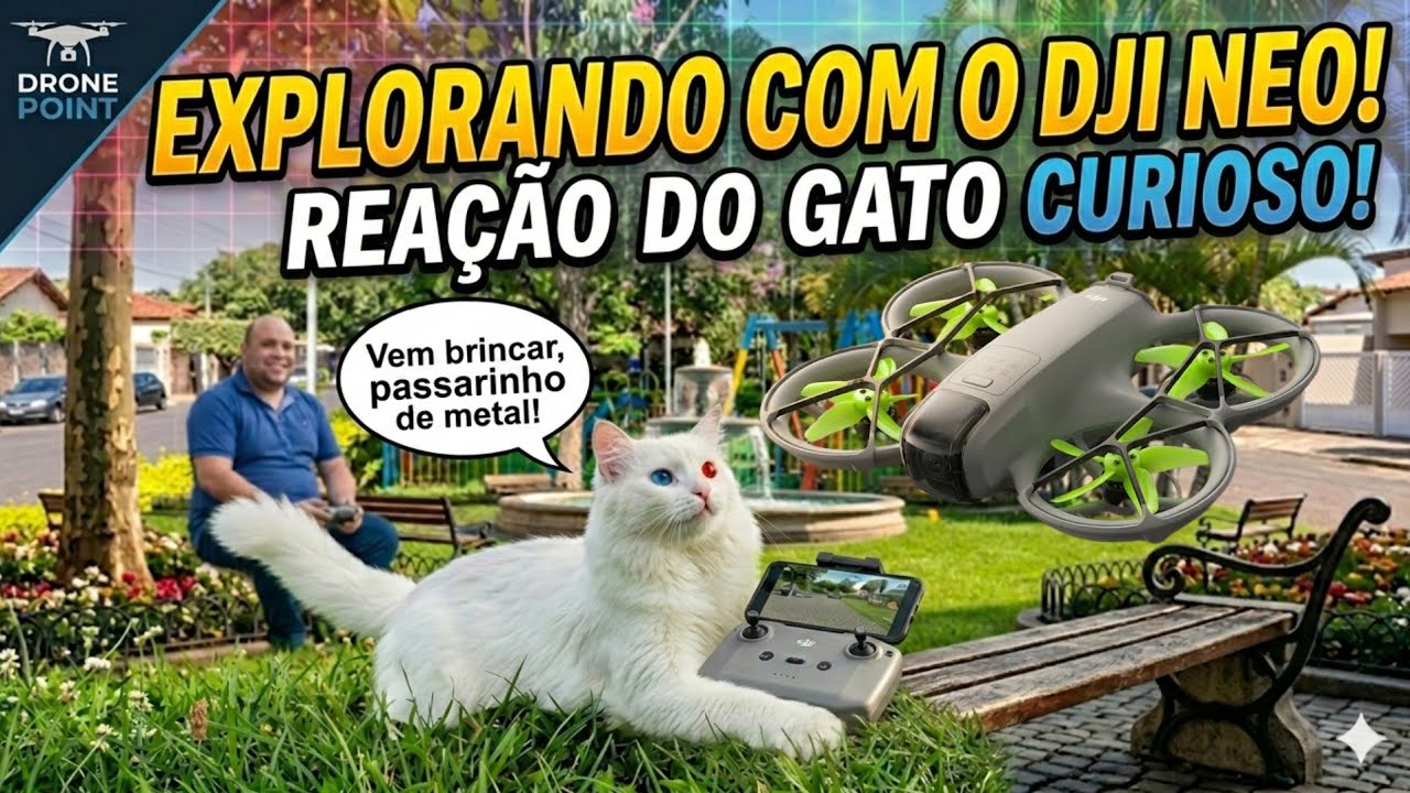 MEU DRONE FOI CAÇADO POR UM GATO DE OLHOS COLORIDOS! 🎯