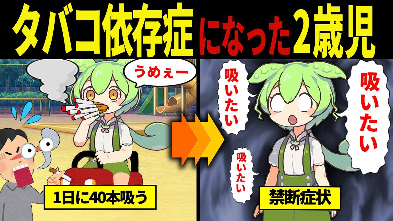 【実話】2歳でヘビースモーカーになったずんだもんの末路【ずんだもん&ゆっくり解説】
