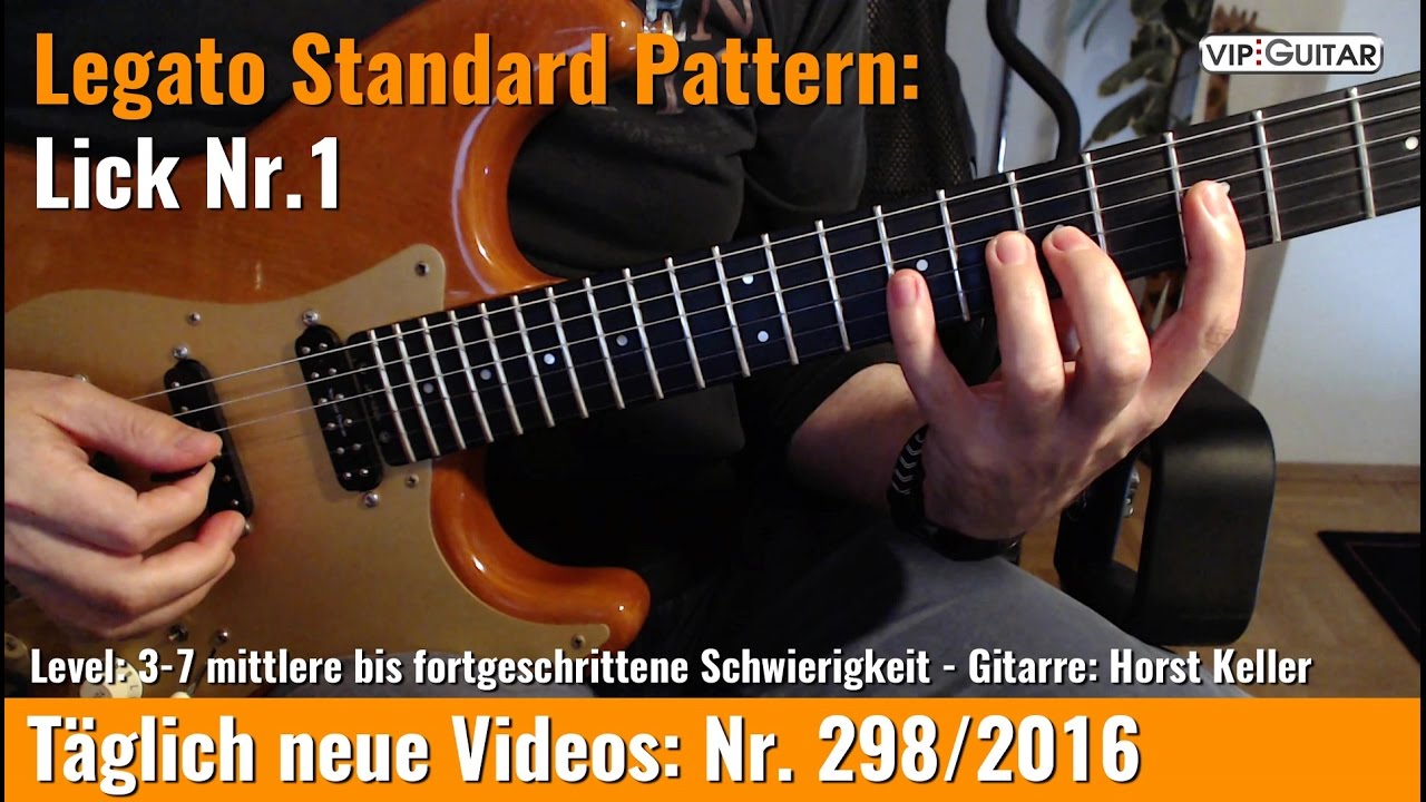 ✪ Gitarre Legato Standard Pattern ►Lick Nr.1 Gitarrentraining - Horst Keller
