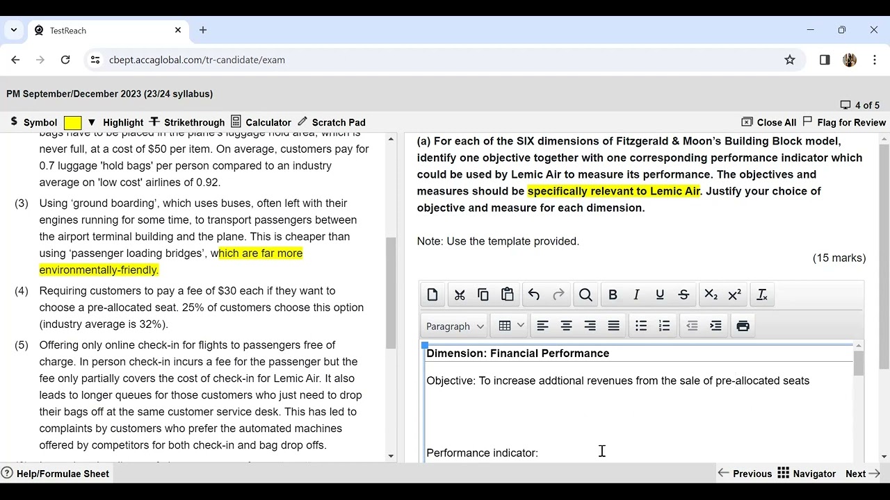 ACCA PM | Lemic Air | September/December 2023 Past Paper Question  SECTION C- ACCA Practice Platform