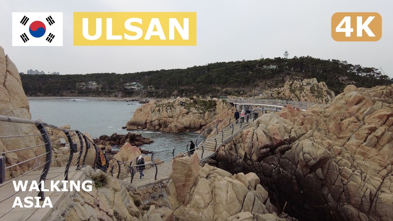 🇰🇷 South Korea, Ulsan: Ilsan Beach, Daewangam Park, Daewang-Am & Ulgi Lighthouse Walking Tour - 4K