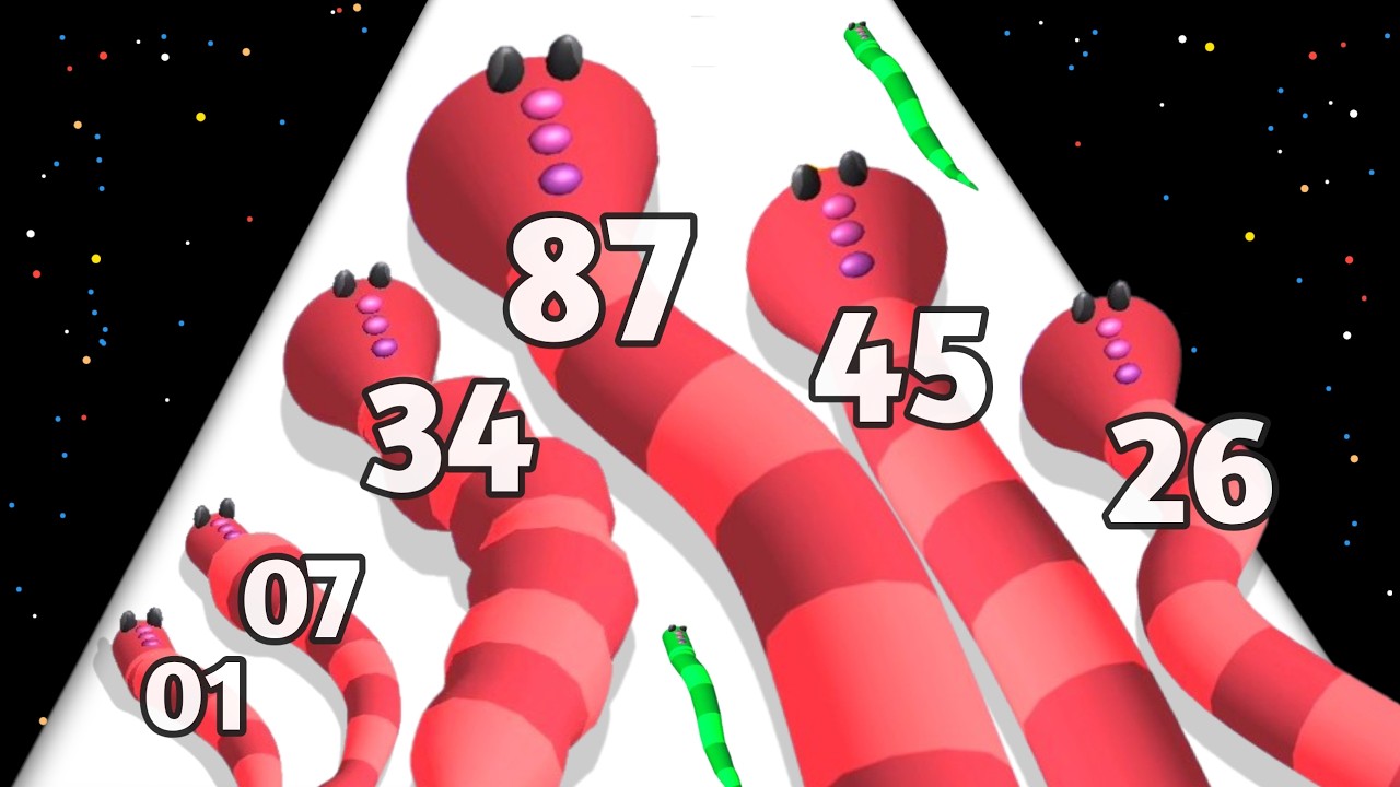 Worm Race Eat & Grow - Level Up Worms Max Level Gameplay (Worm Race Boss Fight)