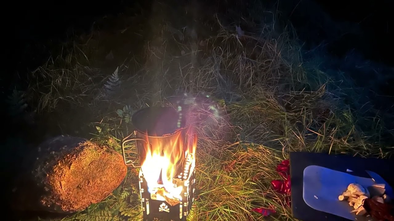 Woodland Wildcamp Tarp and Tent.Stew on the Bush Box