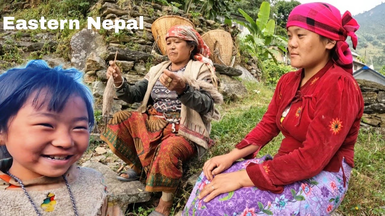 Nepalese mythical endangered instruments and rural lifestyle. // Binayo And Dangam // organic food