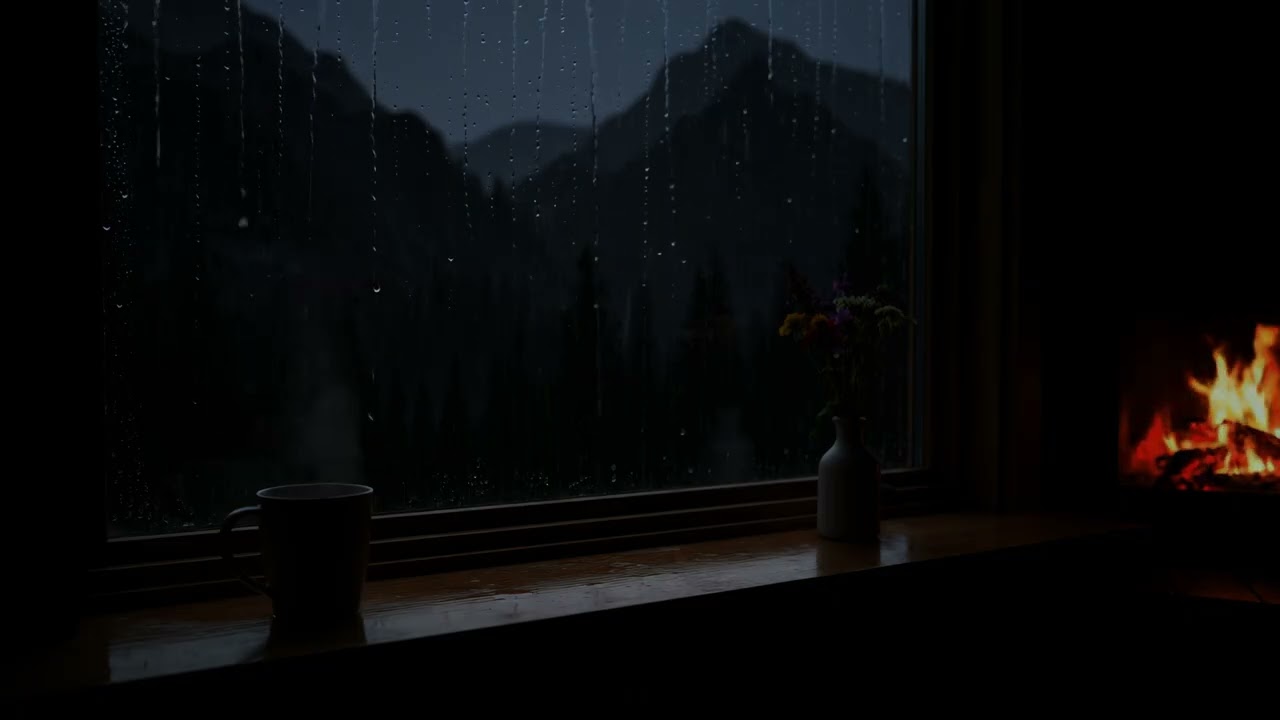 Night Rain on Window Glass 🌙 | Calm Bedroom Vibes for Deep, Restful Sleep