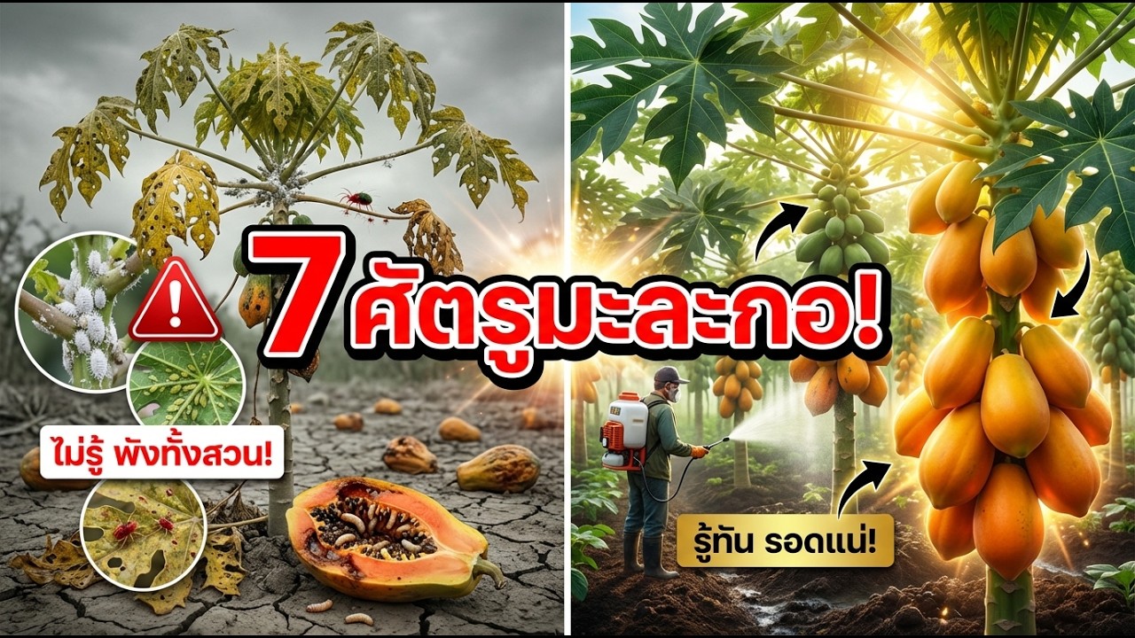 7 ศัตรูมะละกอ ที่ทำให้ผลผลิตหายทั้งสวน