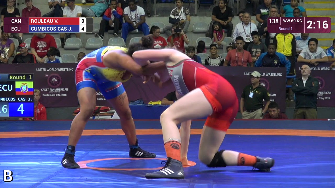 Round 1 WW - 69 kg: V. ROULEAU (CAN) v. J. CUMBICOS CAS (ECU)