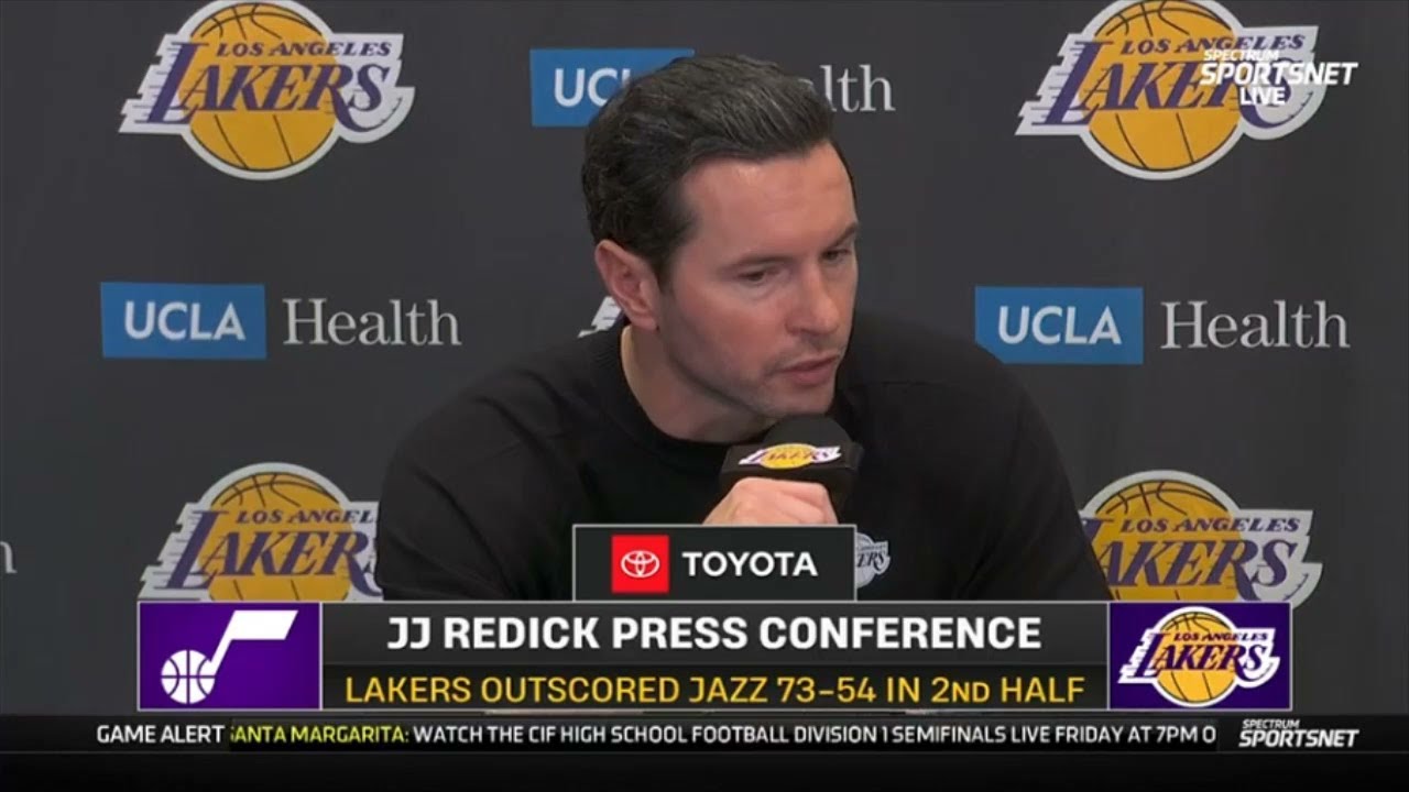 POSTGAME INTERVIEW | JJ Redick praises LeBron James' performance in Lakers 140-125 win over Jazz