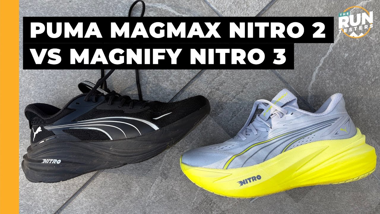 Puma MagMax Nitro 2 против Puma Magnify Nitro 3: Какую модель кроссовок Puma с лучшей амортизацие...