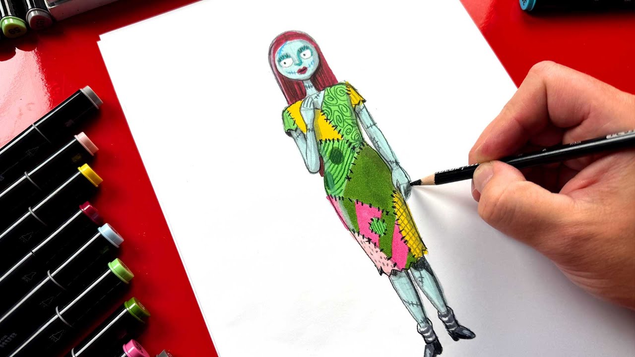 How To Draw Sally From The Nightmare Before Christmas - Advanced
